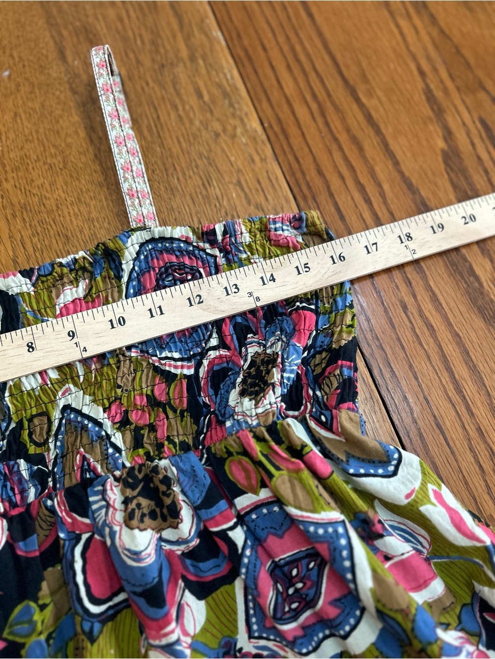 Fire Los Angeles Olive, Pink & Navy Floral Smocked Sundress - Picture 8 of 8